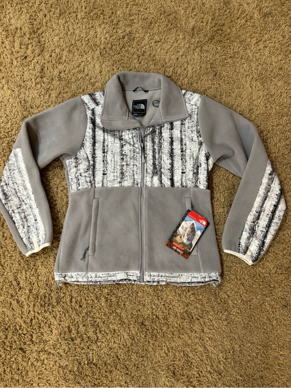 NWT The North Face Denali Women's Gray Birch Tree Fleece Jacket
